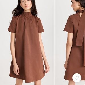 STAUD Mini Ilana Dress in Clove Brown NWT